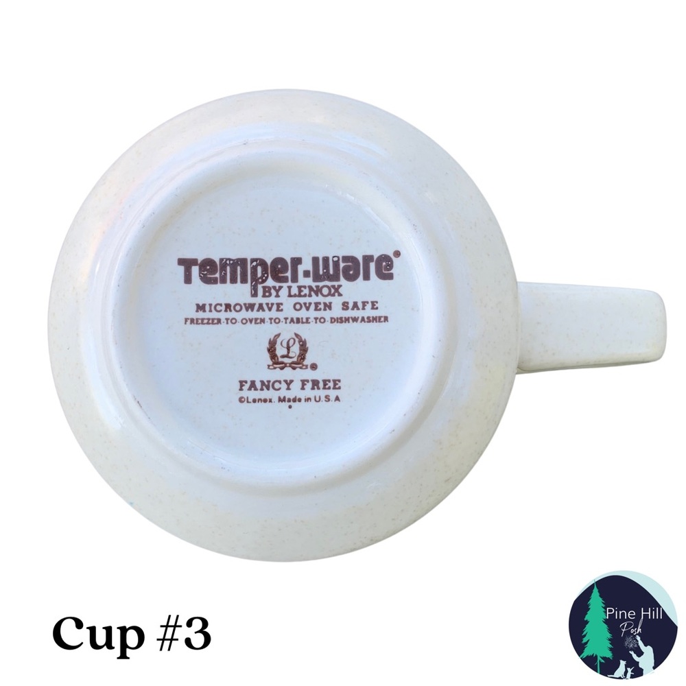 Lenox Temperware Fancy Free Coffee Tea Cups (3) Vintage Butterfly Cottagecore - Picture 11 of 13